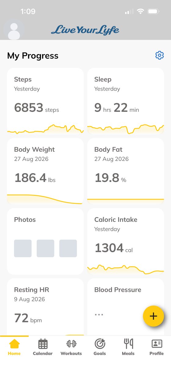 Real Lyfe app progress dashboard